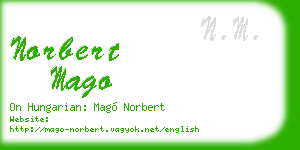 norbert mago business card